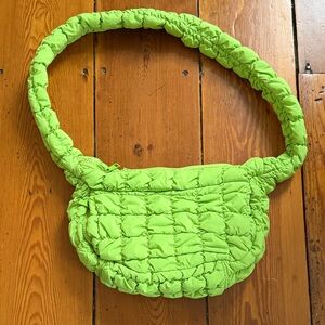 Urban Outfitters Out From Under Caitlin Quilted Crossbody Bag Bright Green